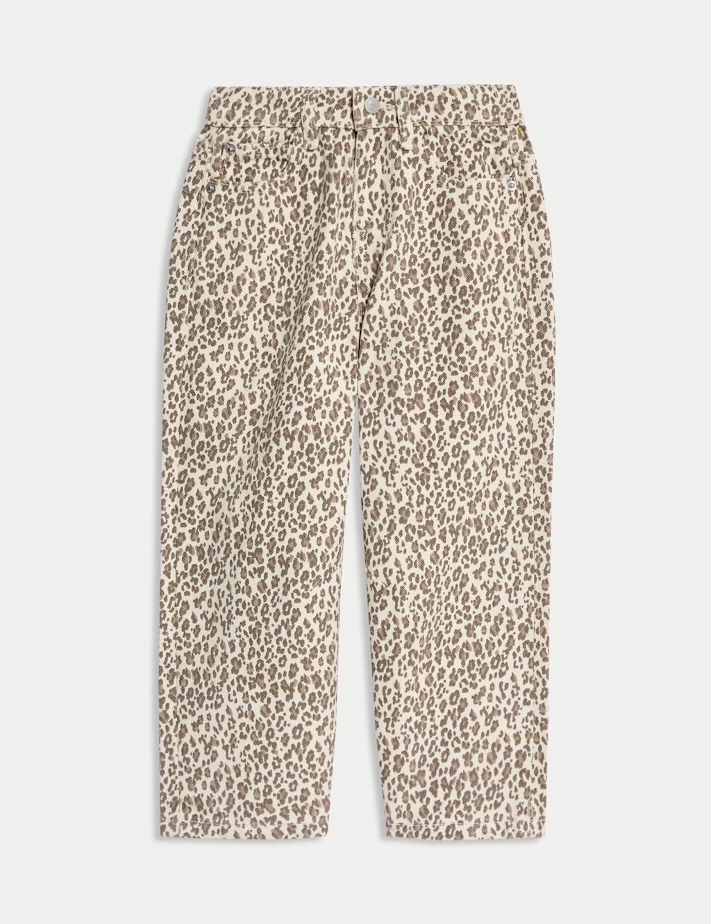 M&S Denim Leopard Print Jeans (2-10 Yrs) - 8-9 Y - Neutral, Neutral