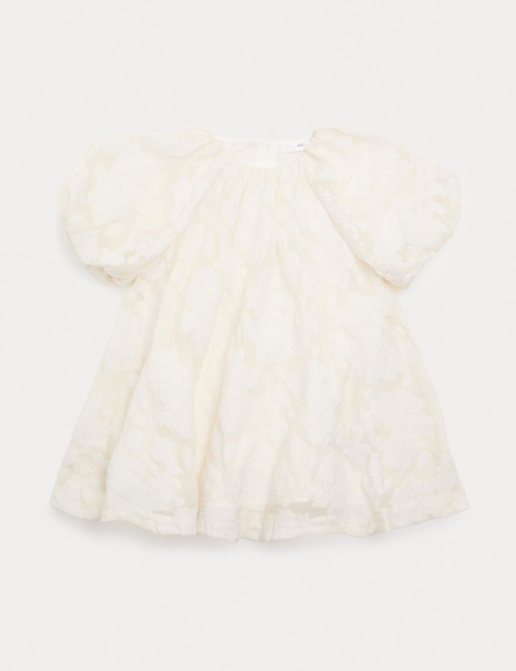 M&S Jacquard Dress (2-16 Yrs) - 2-3 Years - Ivory, Ivory