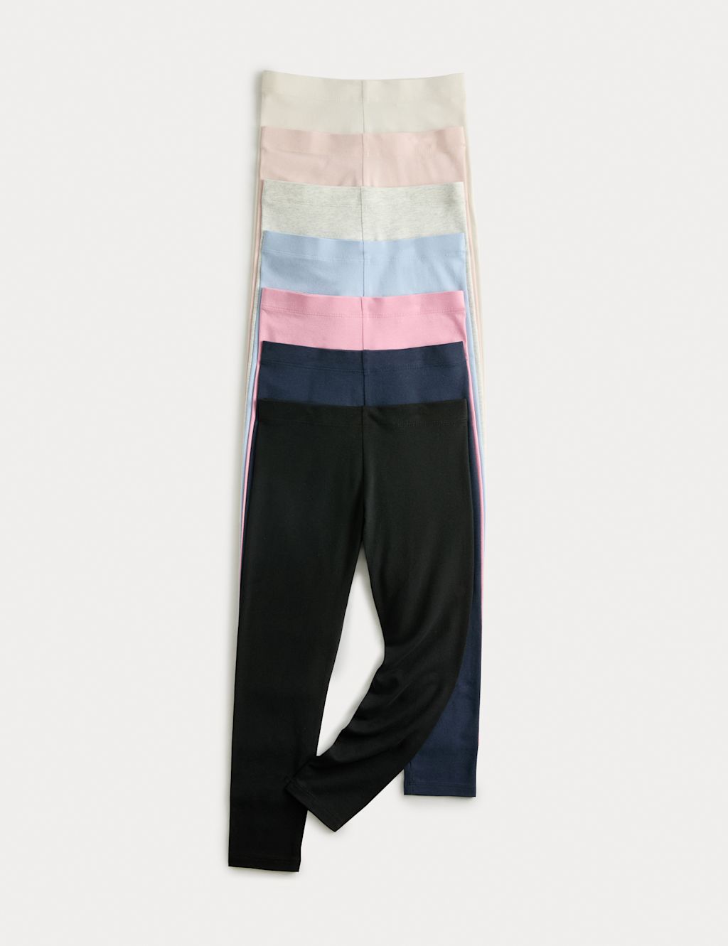 M&S 7pk Cotton Rich Leggings (2-8 Yrs) - 2-3 Y - Multi, Multi