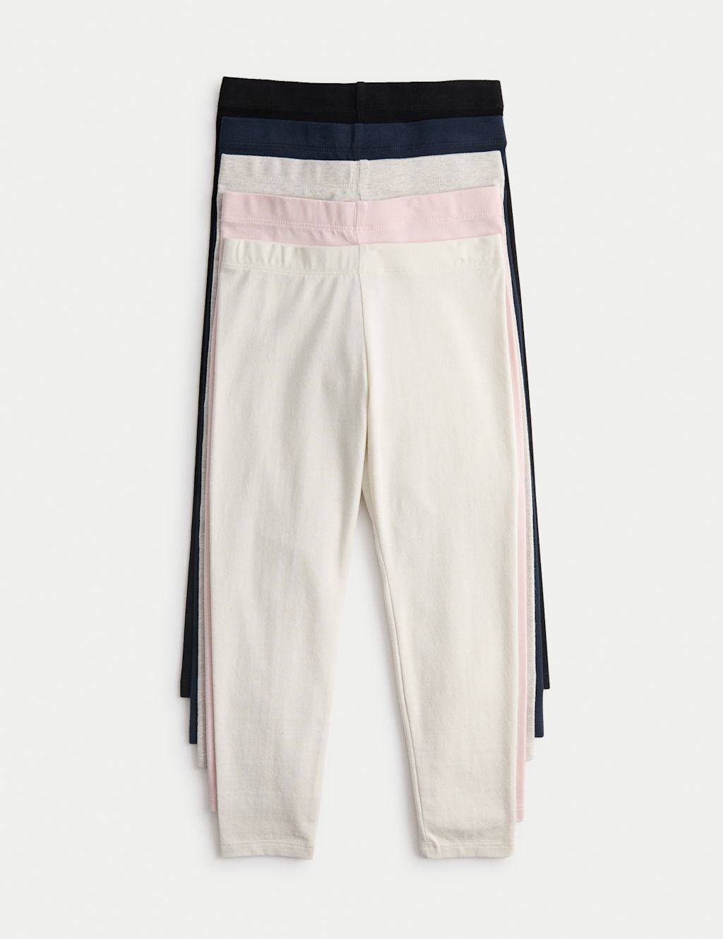 M&S 5pk Cotton Rich Leggings (2-8 Yrs) - 4-5 Y - Multi, Multi