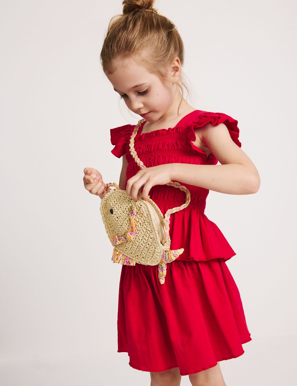 M&S 2 Piece Shirred Outfit (2-8 Yrs) - 2-3 Years - Rouge, Rouge