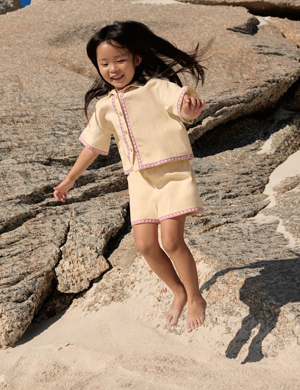 M&S 2 Piece Pure Cotton Palm Tree Outfit (2-10 Yrs) - 2-3 Years - Ecru, Ecru