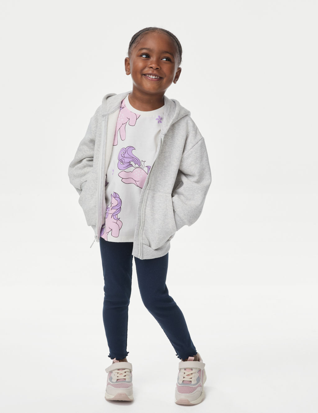 M&S Cotton Rich Ribbed Leggings (2-8 Yrs) - 4-5 Y - Navy, Navy