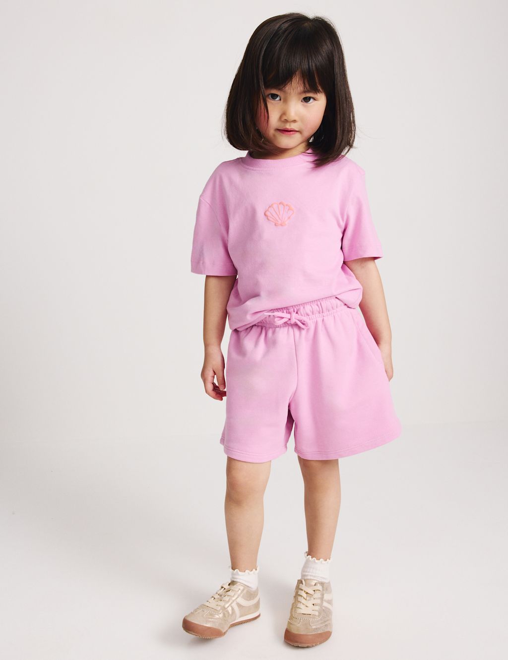 M&S Cotton Rich Shorts (2-8 Yrs) - 2-3 Years - Fuchsia, Fuchsia