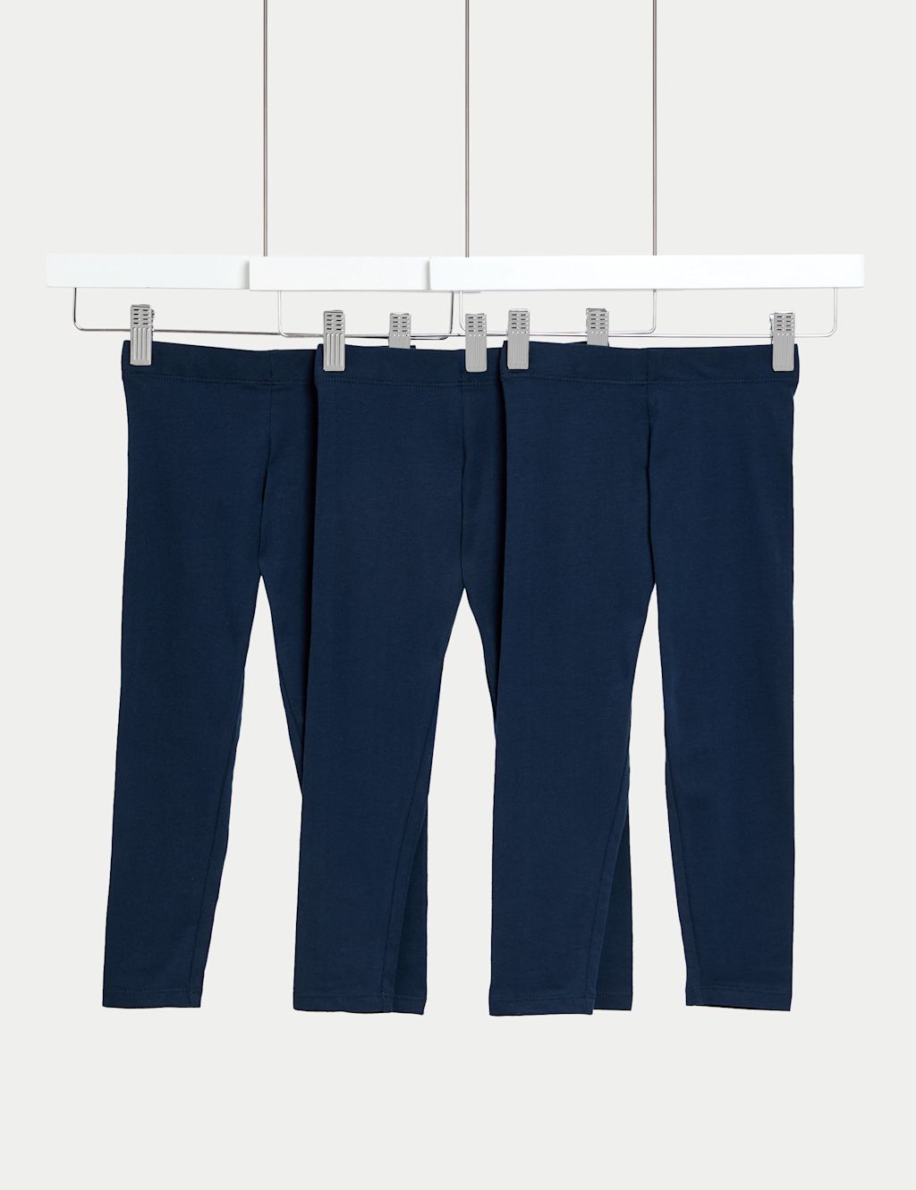 M&S 3pk Cotton Rich Leggings (2-8 Yrs) - 2-3 Y - Navy Mix, Navy Mix