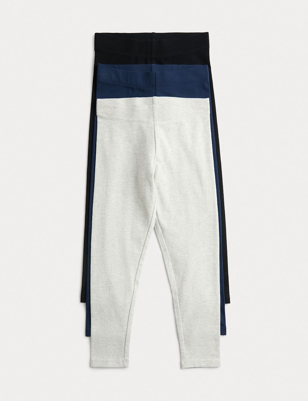M&S 3pk Cotton Rich Leggings (2-8 Yrs) - 2-3 Y - Multi, Multi