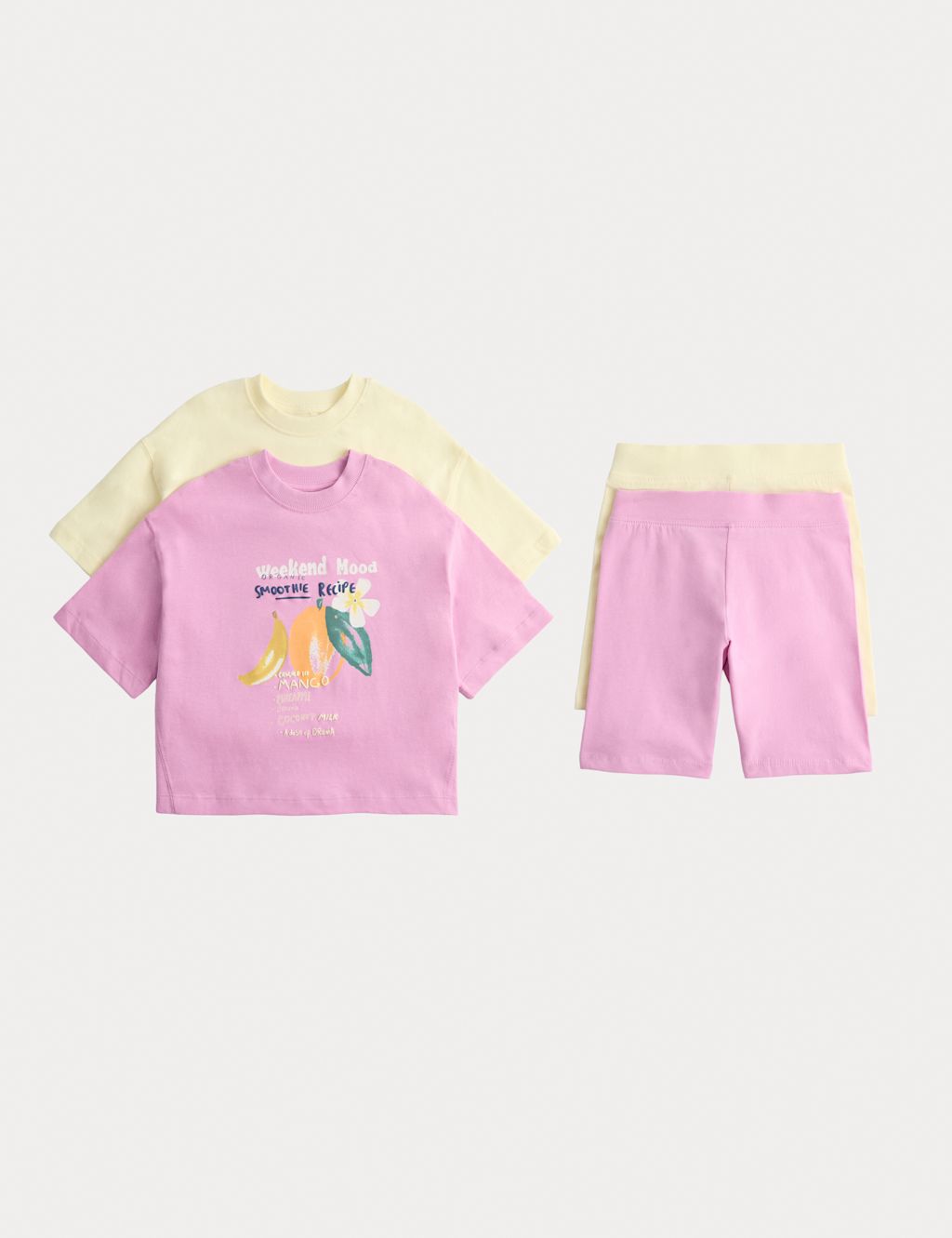 M&S 2 Pack Fruit Graphic Cotton Rich Outfits (2-8 Yrs) - 2-3 Years - Multi, Multi