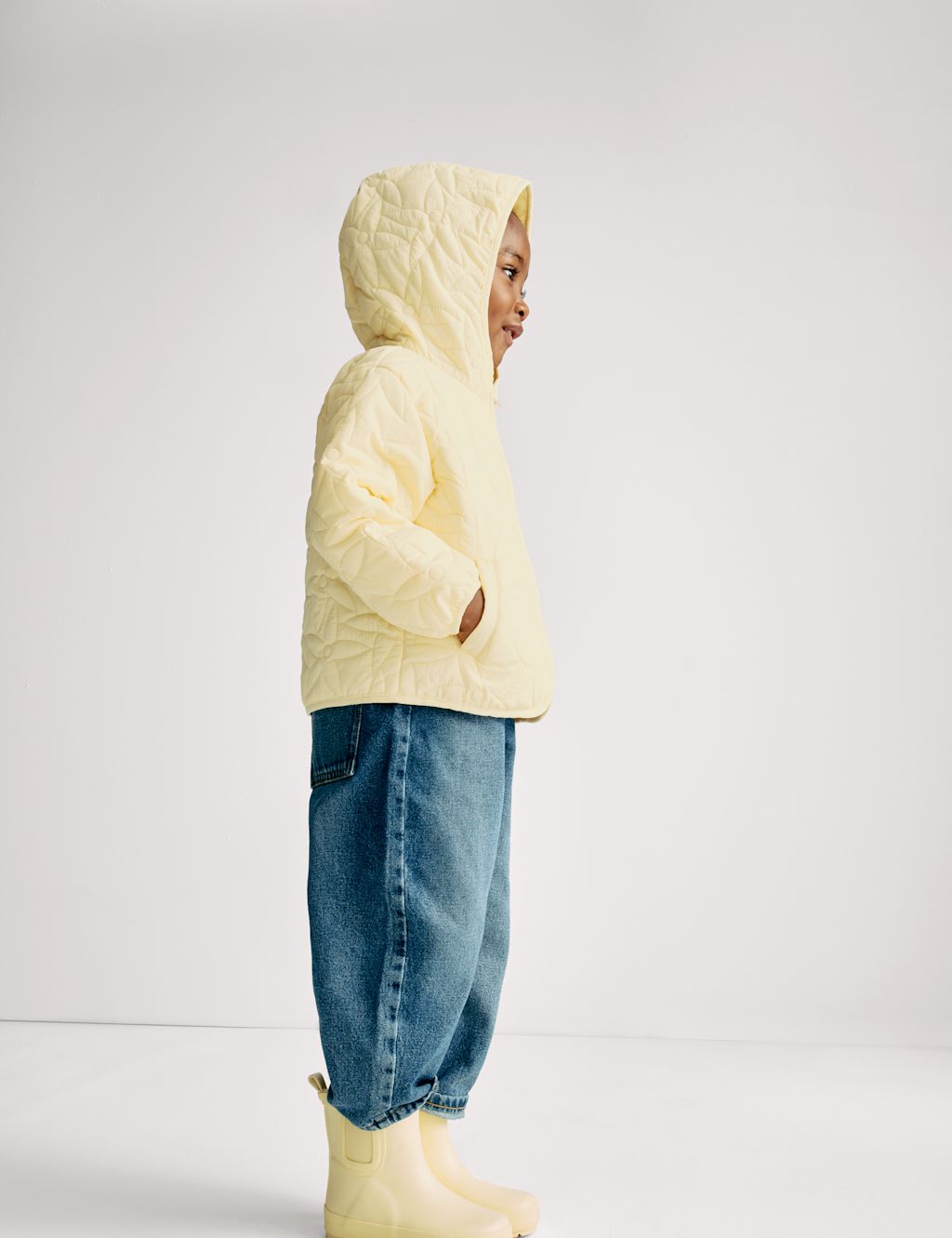 M&S Quilted Hooded Jacket (2-8 Yrs) - 2-3 Y - Yellow, Yellow