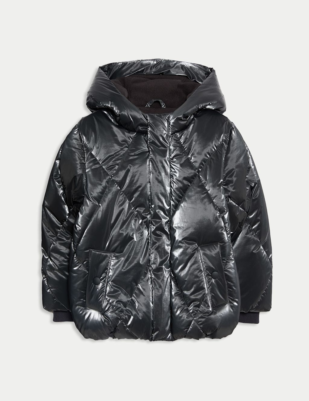 M&S Stormwear™ Padded Hooded Coat (2-8 Yrs) - 7-8 Y - Carbon, Carbon
