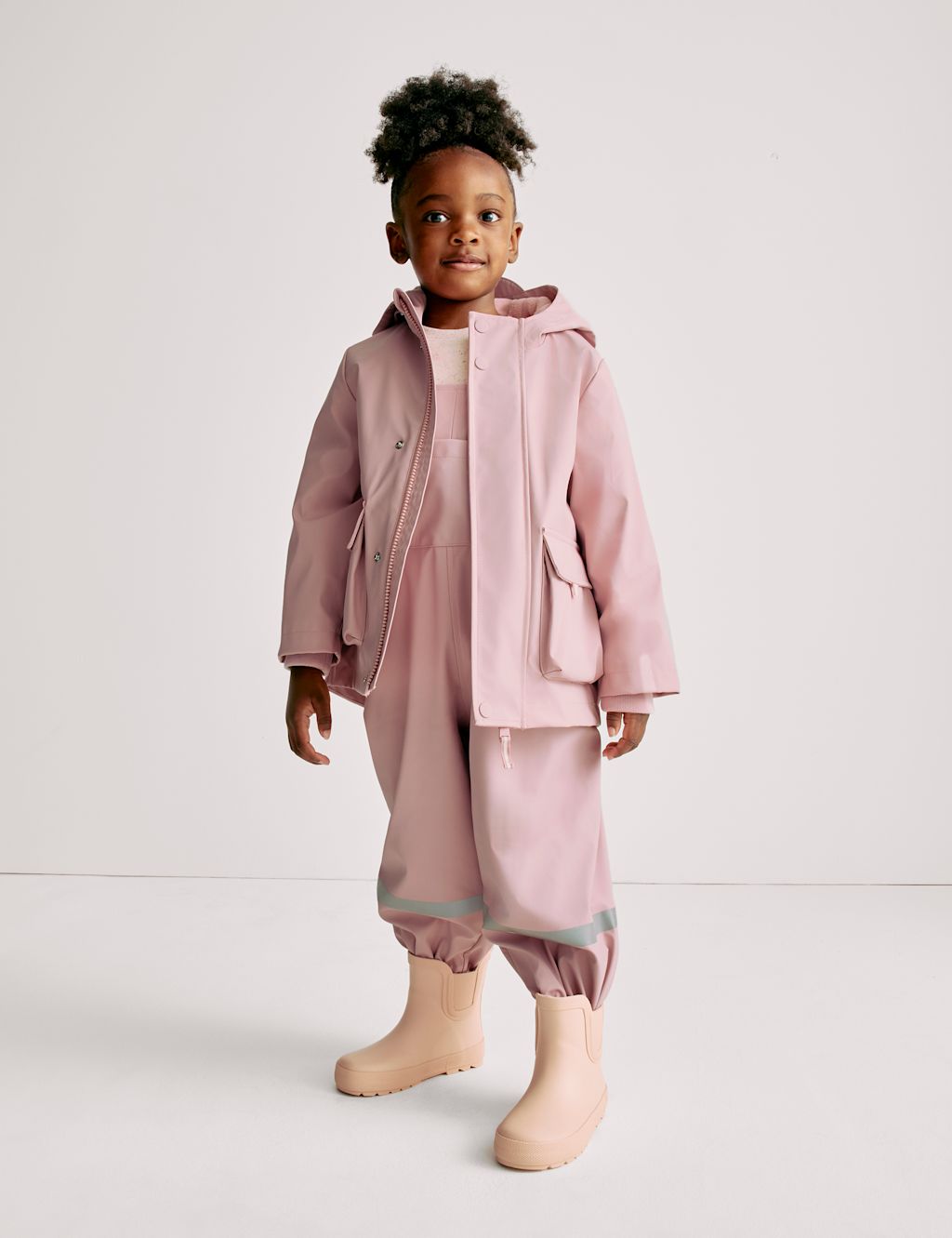 M&S Hooded Fisherman Coat (1-8 Yrs) - 2-3 Y - Light Pink, Light Pink