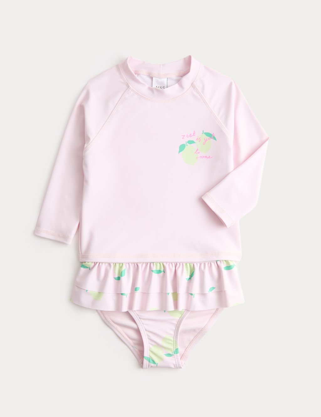 M&S 2 Piece Lemon Zest Swim Set (2-8 Yrs) - 2-3 Years - Yellow, Yellow