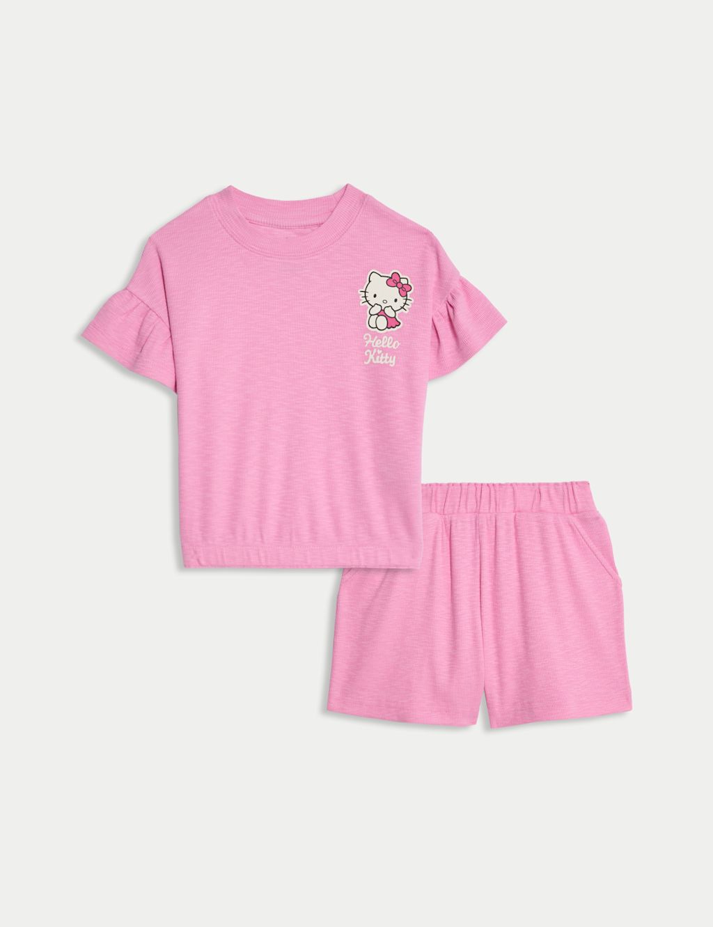 M&S Cotton Rich Hello Kitty&trade; Outfit (1-8 Yrs) - 12-18 Months - Pink, Pink