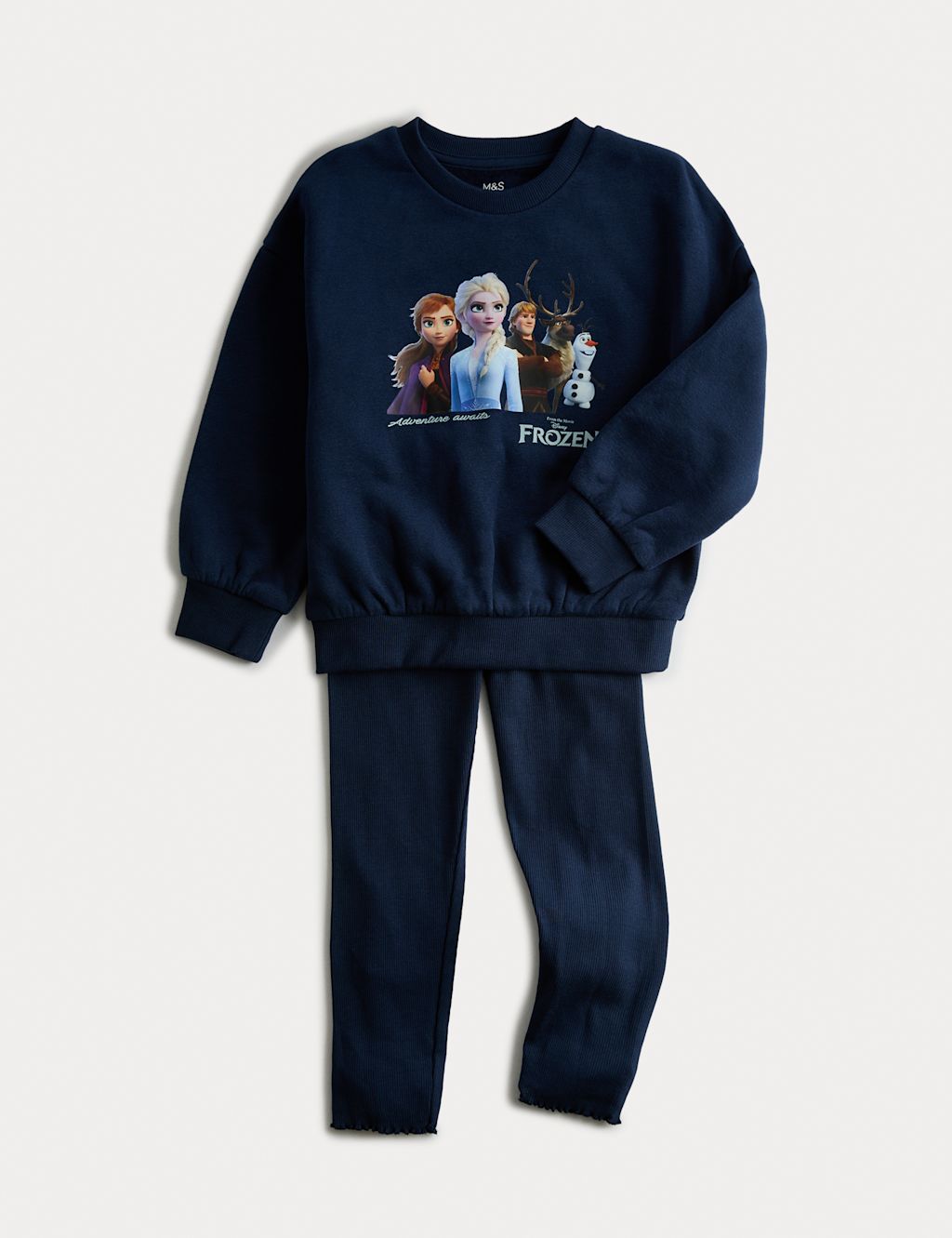 M&S 2pc Disney Frozen™ Sweatshirt & Leggings Set (2-8 Yrs) - 2-3 Y - Navy, Navy