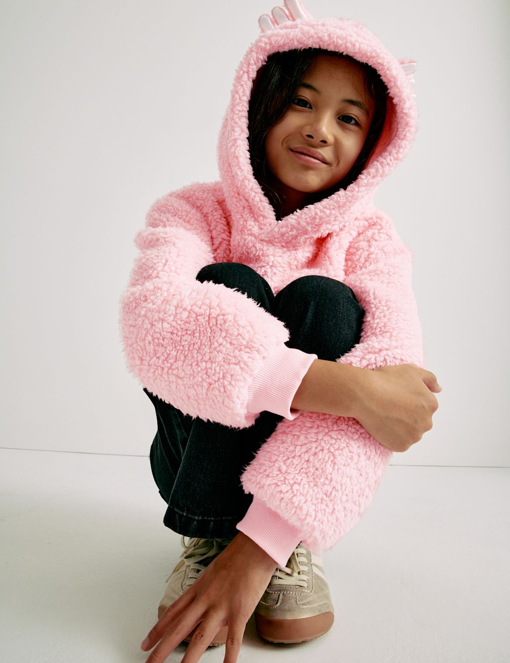 M&S Squishmallows™ Cat Borg Hoodie (5-12 Yrs) - 8-9 Y - Pink, Pink