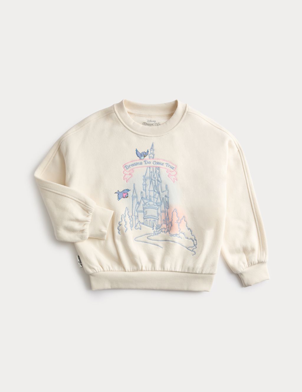 M&S Cotton Rich Disney Princess&trade; Sweatshirt (2-8 Yrs) - 3-4 Years - Ivory, Ivory