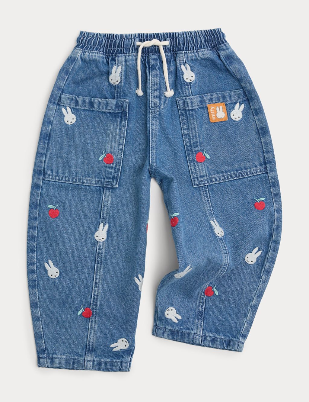 M&S Miffy Embroidered Jeans (2-8 Yrs) - 6-7 Years - Denim, Denim