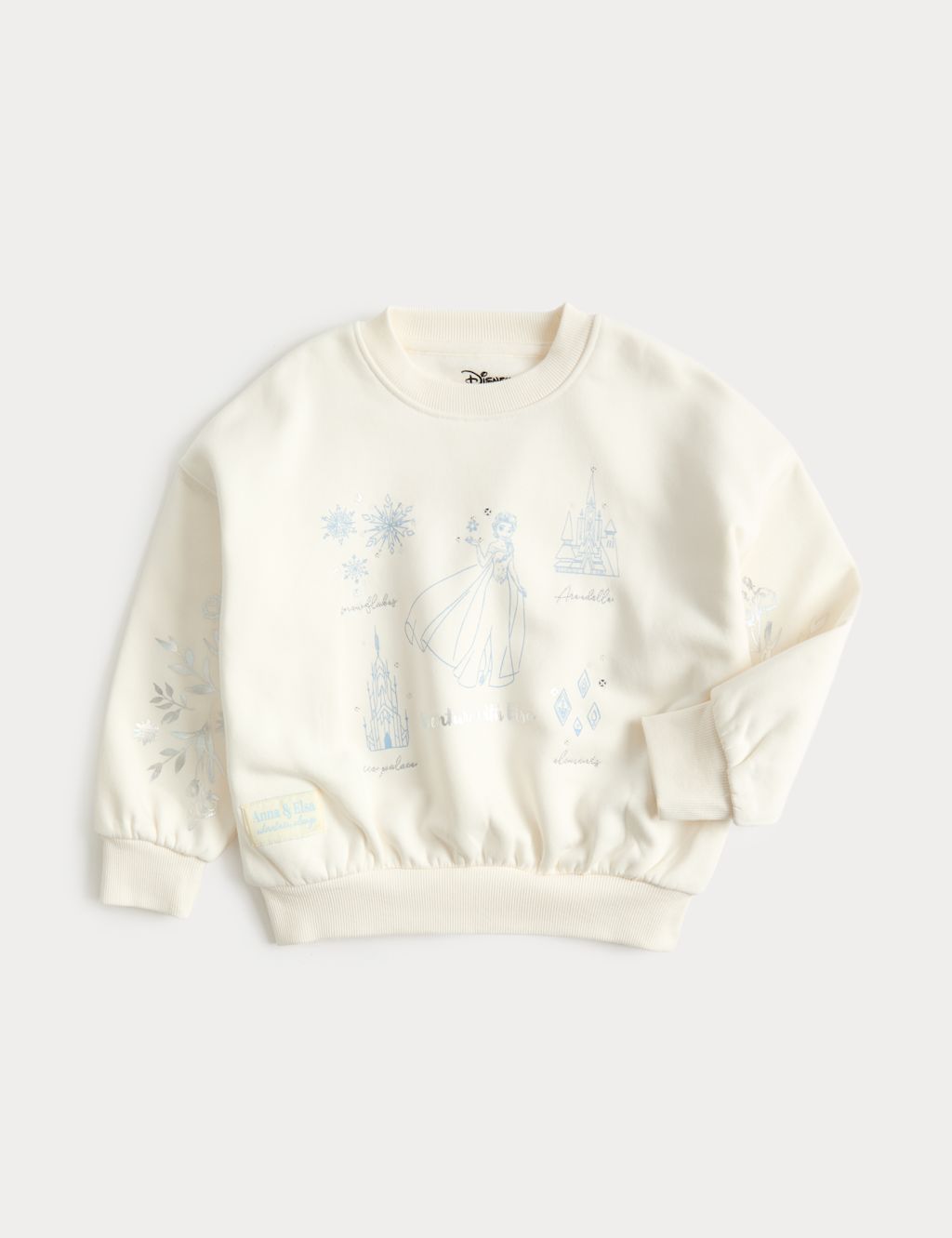M&S Cotton Rich Disney&trade; Frozen&trade; Sweatshirt (2-8 Yrs) - 2-3 Years - Ivory, Ivory