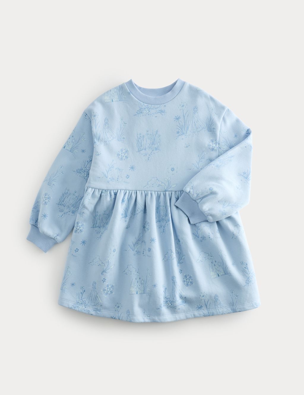 M&S Cotton Rich Disney Frozen&trade; Sweater Dress (2-8 Yrs) - 7-8 Years - Multi, Multi