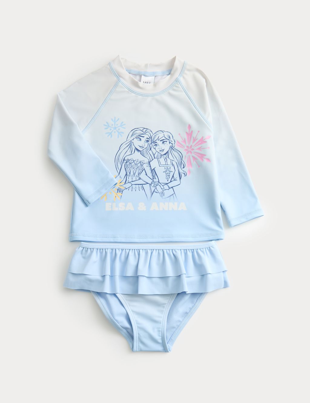 M&S 2pc Disney Frozen&trade; Long Sleeve Swimsuit (2-8 Yrs) - 2-3 Years - Blue, Blue