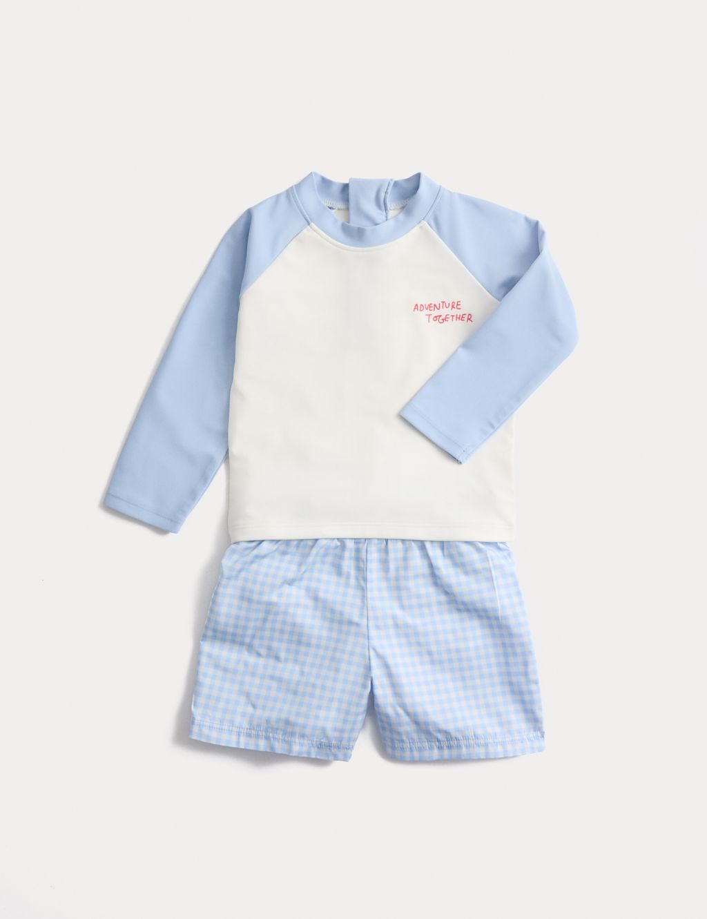 M&S 2pc Rash Vest Swim Set (0-3 Yrs) - 2-3 Years - Blue Mix, Blue Mix