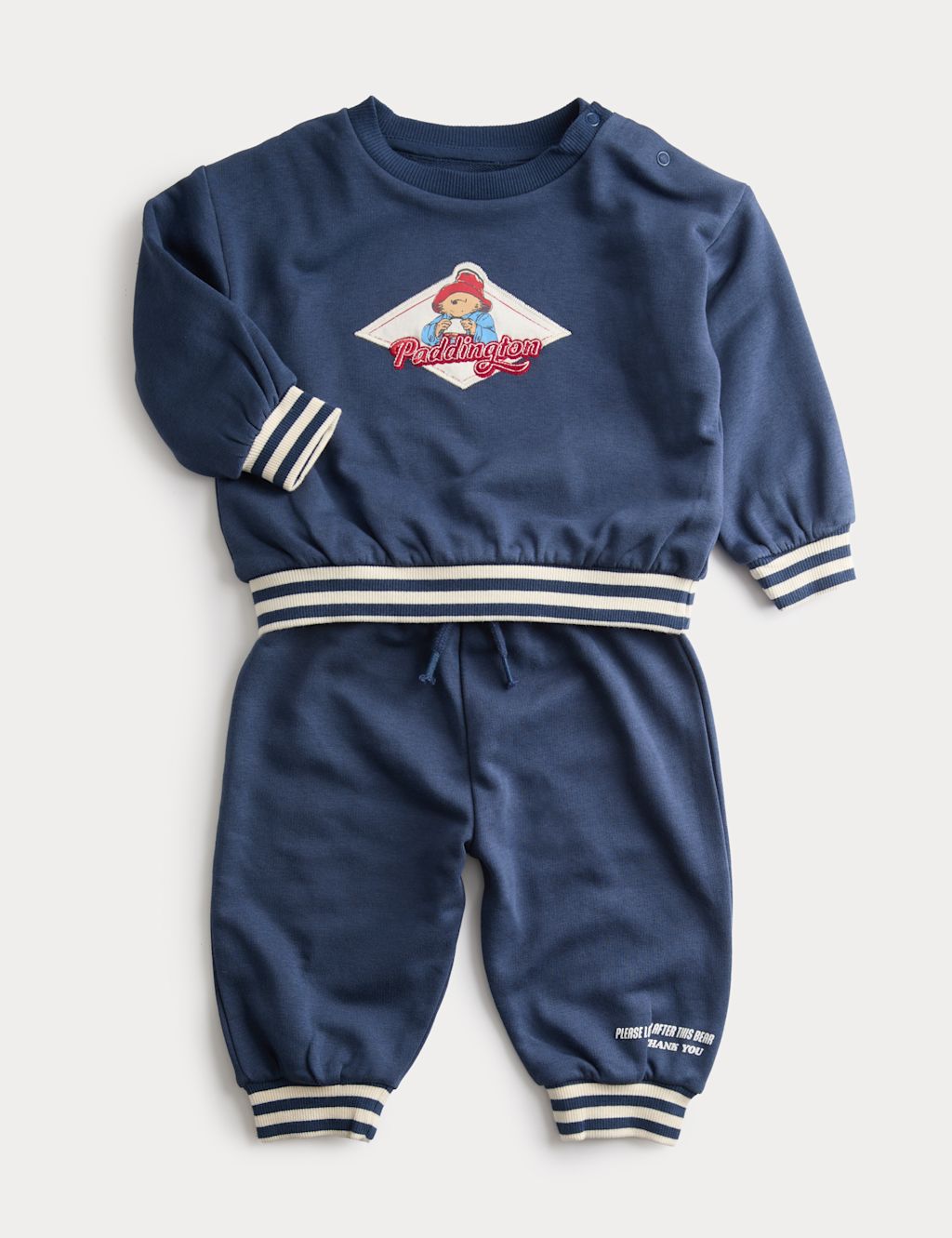 M&S 2pc Cotton Rich Paddington&trade; Outfit (0-3 Yrs) - 6-9 Months - Navy, Navy