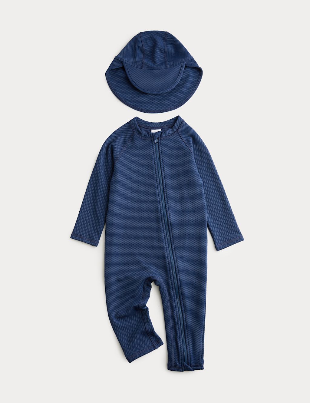 M&S Hat & All In One Set (0-3 Yrs) - 12-18 Months - Navy, Navy