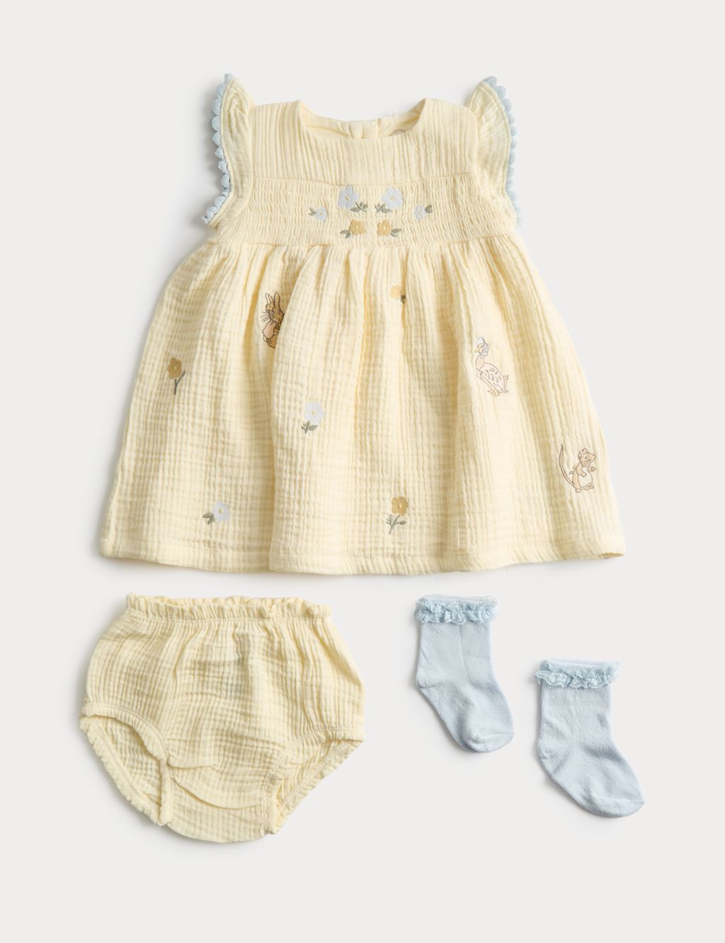 M&S 3 Piece Pure Cotton Peter Rabbit&trade; Outfit (0-3 Yrs) - 12-18 Months - Yellow, Yellow