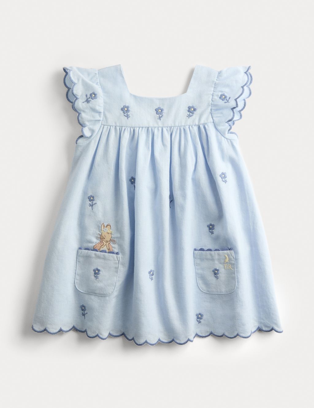 M&S Cotton Rich Peter Rabbit&trade; Dress (0 Mths-3 Yrs) - 2-3 Years - Blue, Blue