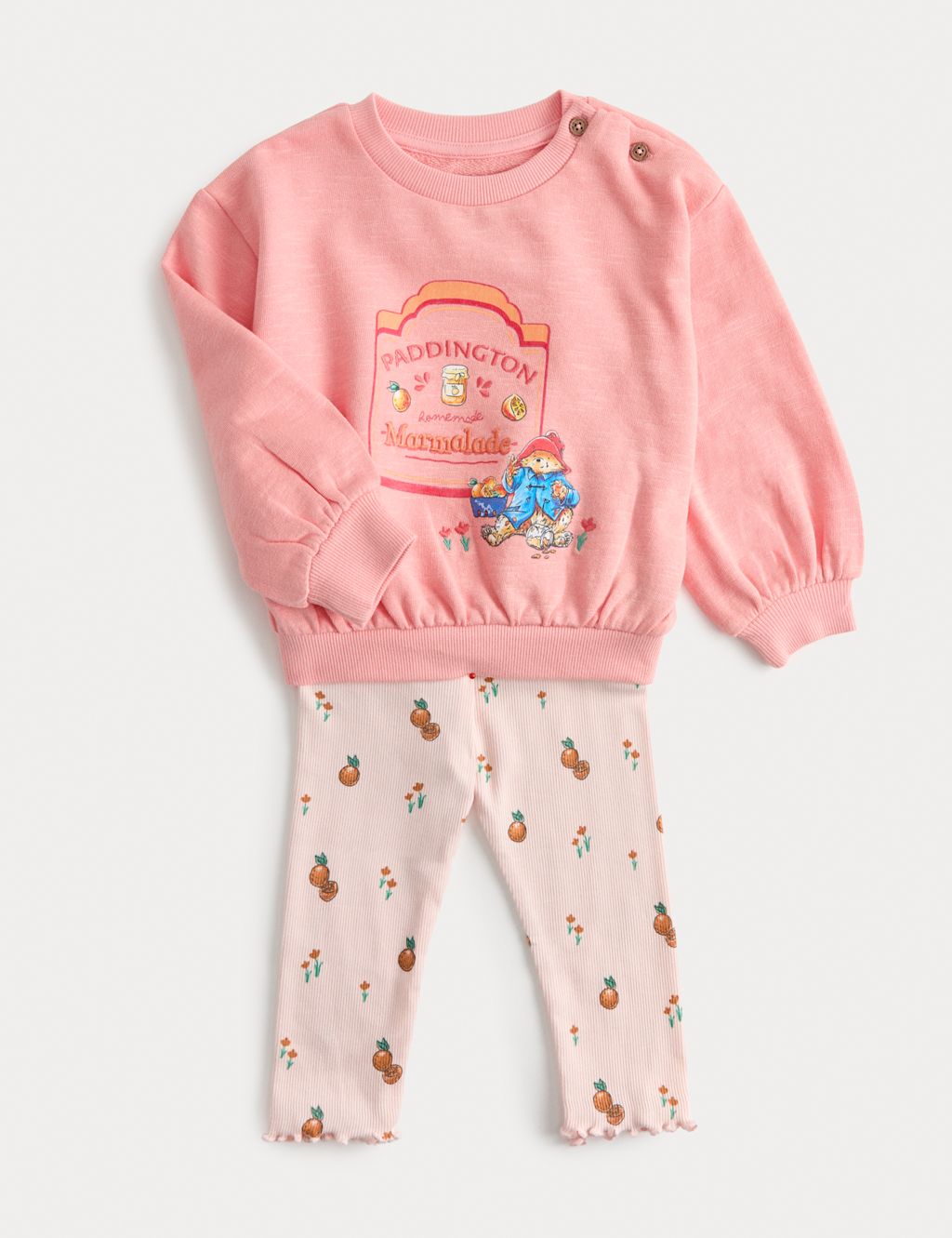 M&S 2 Piece Cotton Rich Paddington&trade; Outfit (0-3 Yrs) - 0-3 Months - Pink Mix, Pink Mix