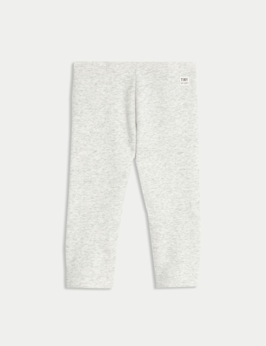 M&S Cotton Blend Fleece Lined Leggings (0-3 Yrs) - 0-3 M - Grey Marl, Grey Marl