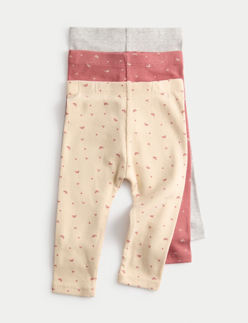 M&S 3pk Cotton Rich Leggings (0 Mths-3 Yrs) - 12-18 - Multi, Multi