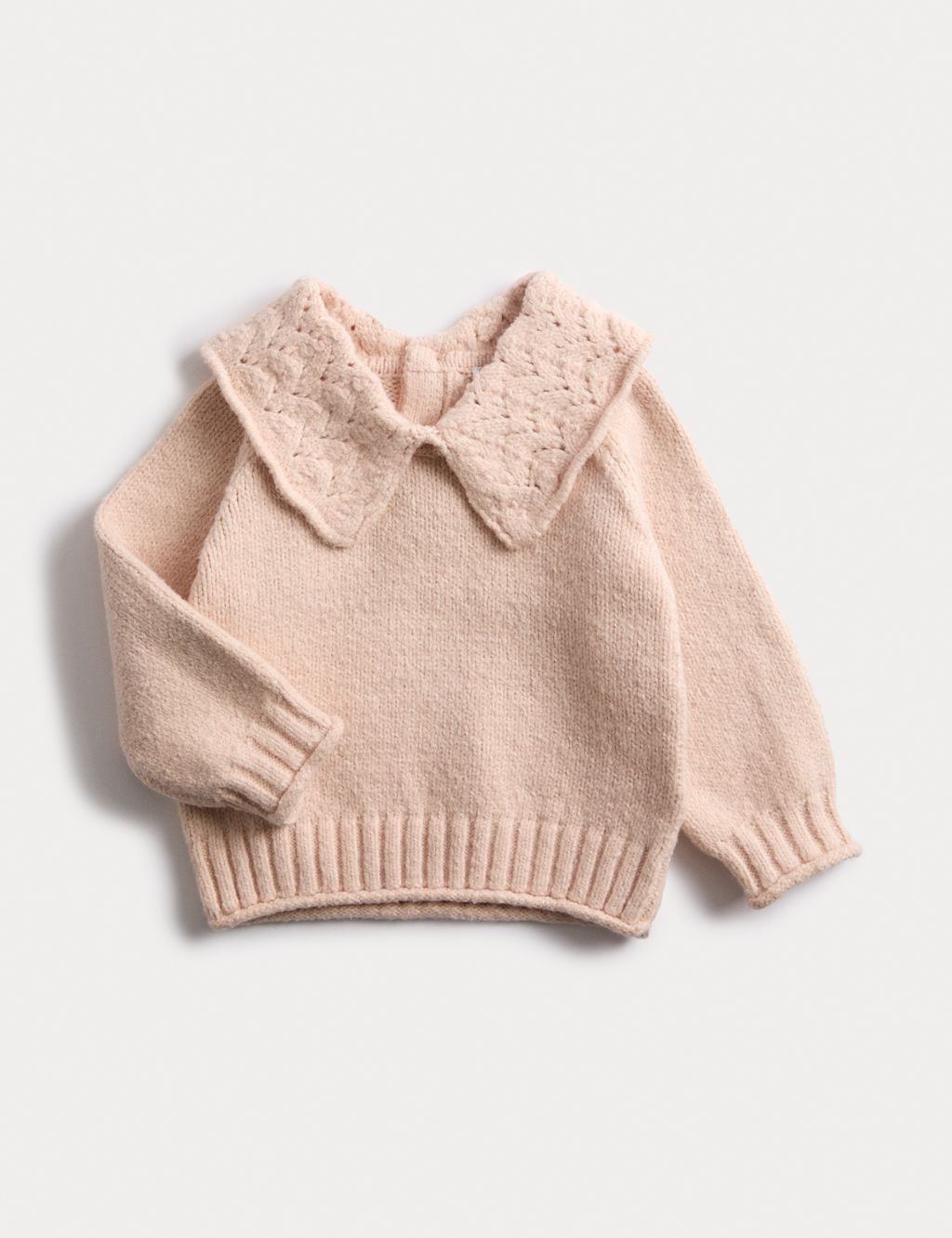 M&S Cotton Rich Knitted Jumper (0-3 Yrs) - 12-18 - Pink, Pink
