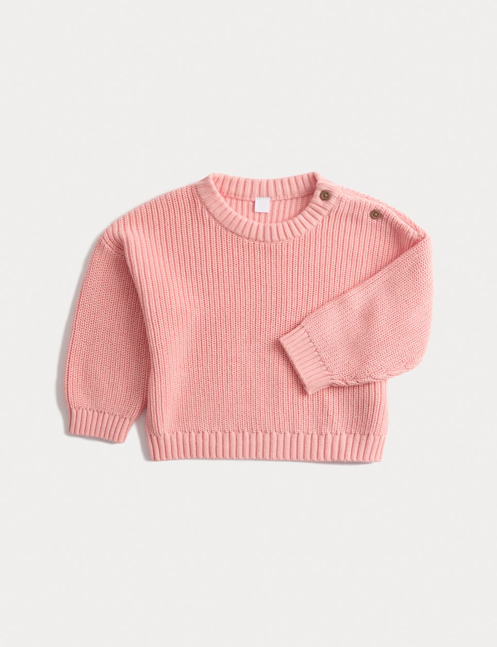 M&S Pure Cotton Cable Knit Jumper (0 Mths-6 Yrs) - 4-5 Years - Pink, Pink
