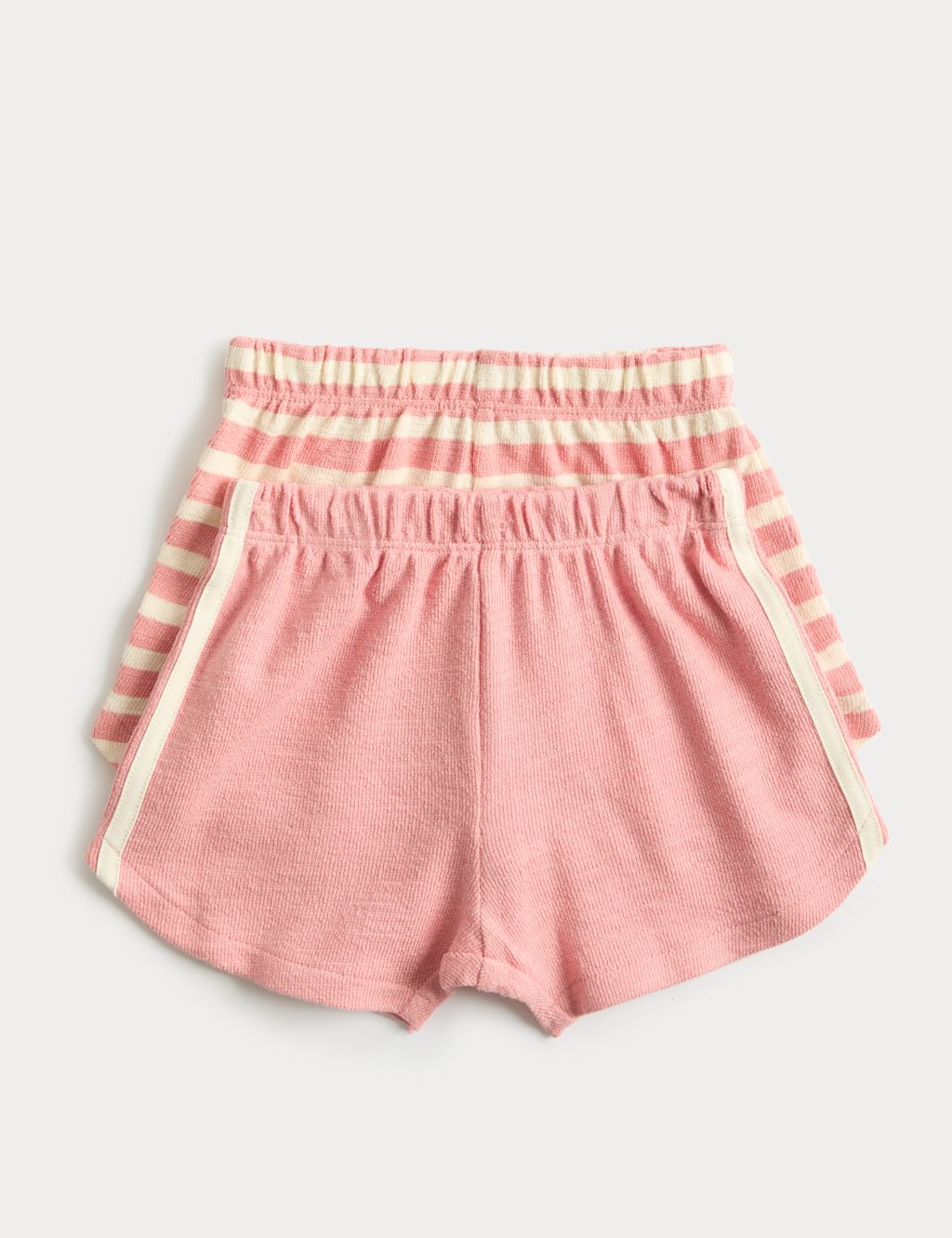 M&S 2 Pack Pure Cotton Side Stripe Shorts (0-5 Yrs) - 0-3 Months - Pink Mix, Pink Mix