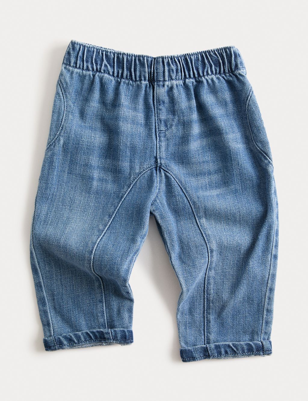 M&S Cotton Rich Denim Jeans (0-3 Yrs) - 18-24 - Blue Denim, Blue Denim