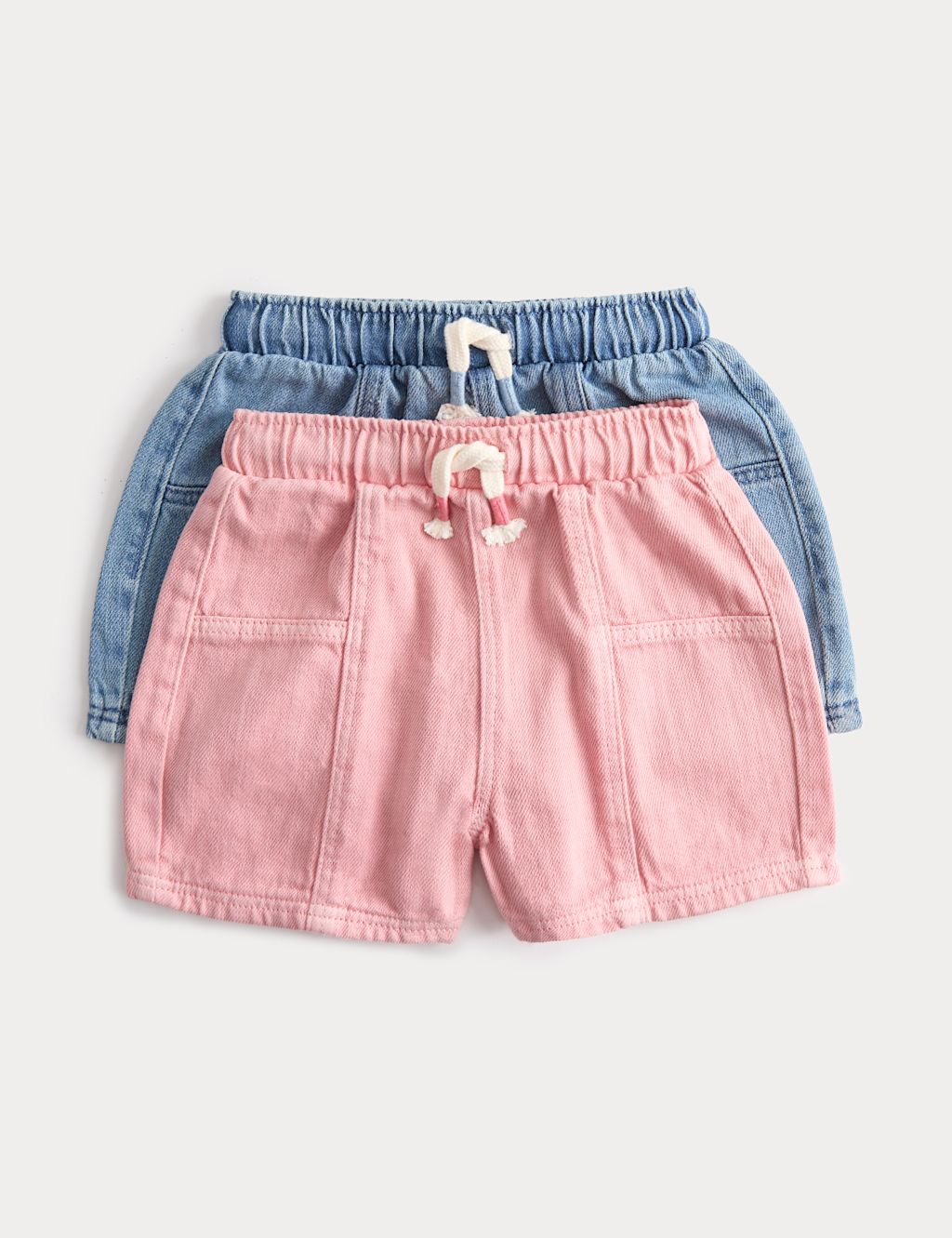 M&S 2 Pack Denim Shorts (0-5 Yrs) - 0-3 Months - Multi, Multi