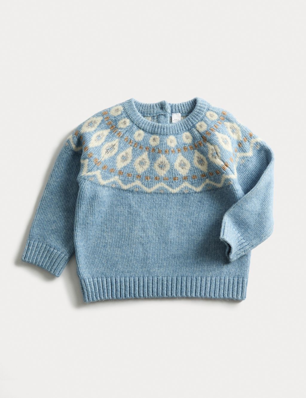 M&S Fair Isle Knitted Jumper (0-3 Yrs) - 18-24 - Blue, Blue