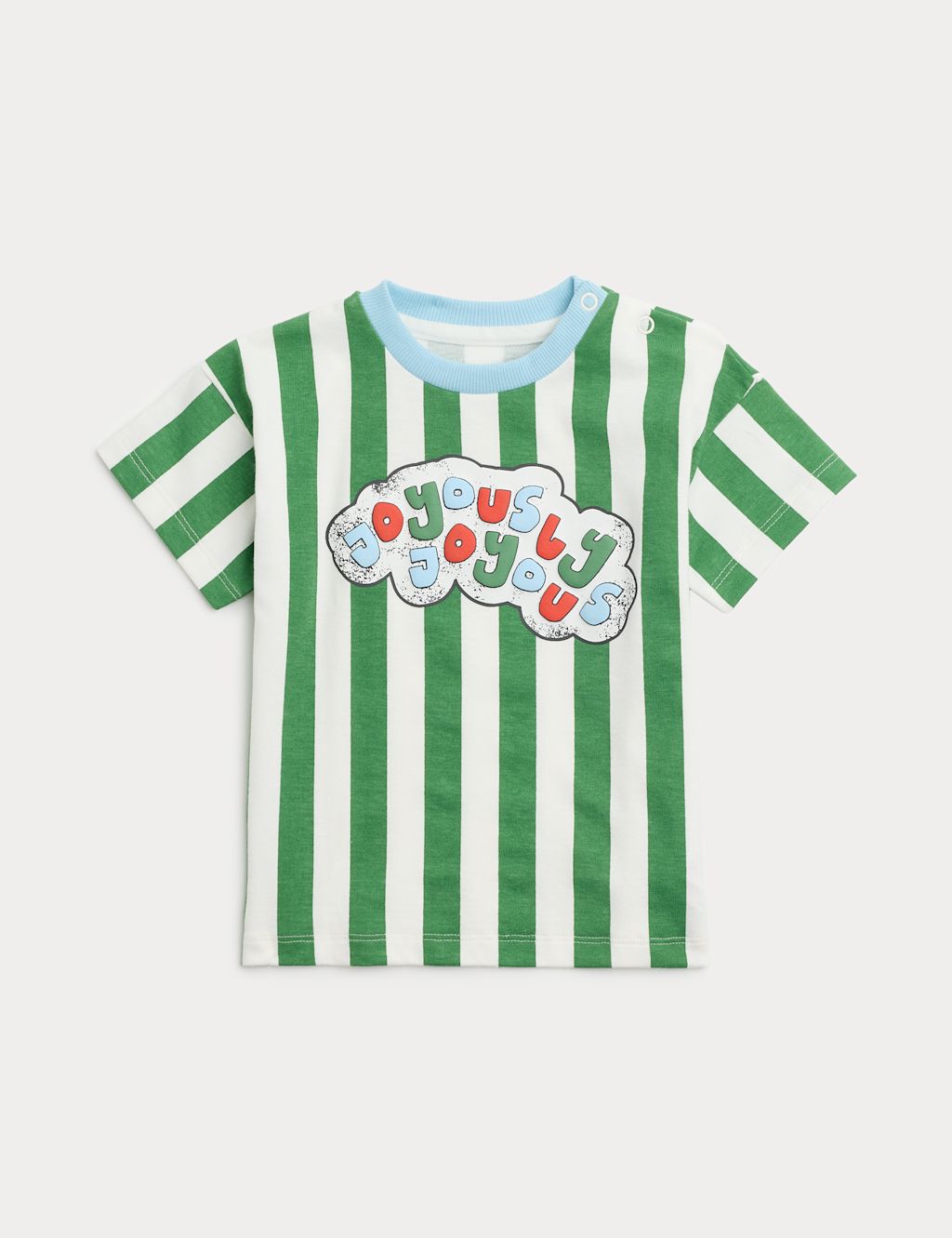 M&S Pure Cotton Joyous Graphic T-Shirt (0-3 Yrs) - 2-3 Years - Green Mix, Green Mix