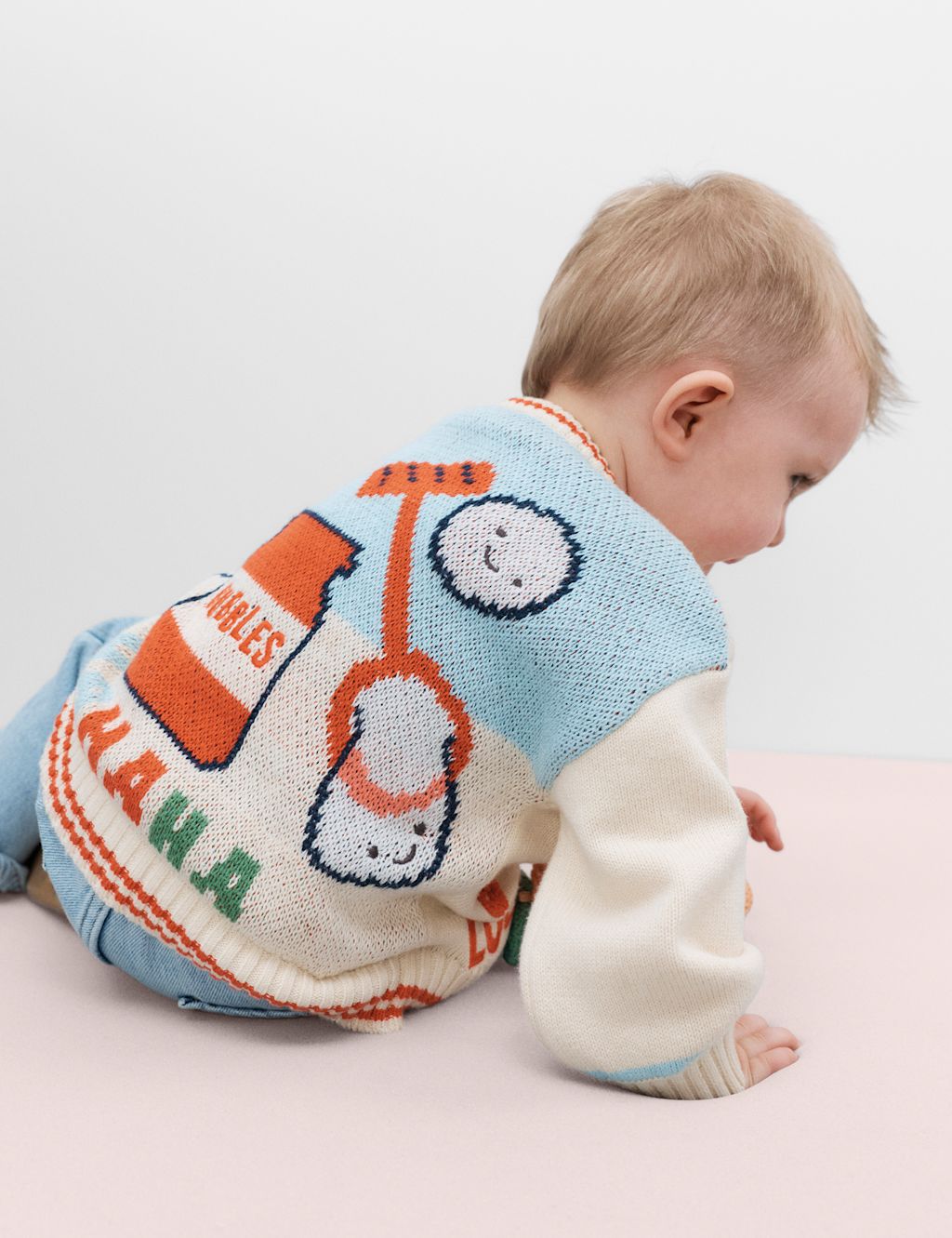 M&S Pure Cotton Graphic Cardigan (0-5 Yrs) - 0-3 Months - Multi, Multi