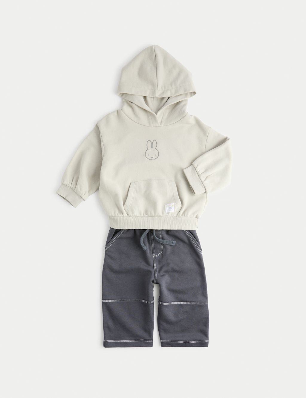 M&S 2pc Miffy™ Hoodie & Bottom Outfit (0-3 Yrs) - 18-24 - Grey Mix, Grey Mix