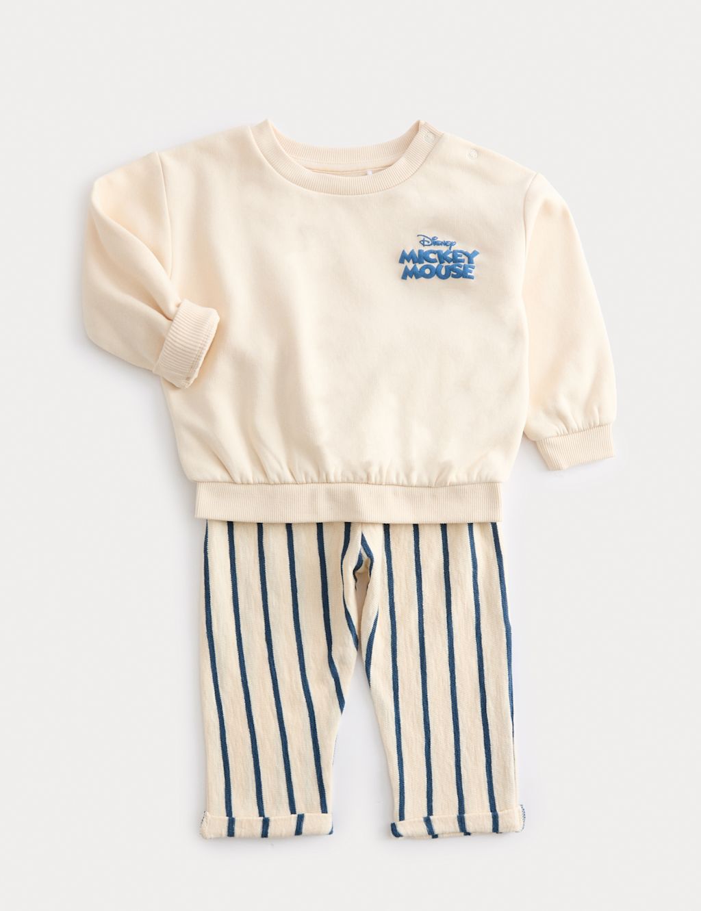 M&S 2pc Mickey Mouse™ Sweatshirt Outfit (0-3 Yrs) - 0-3 M - Blue, Blue