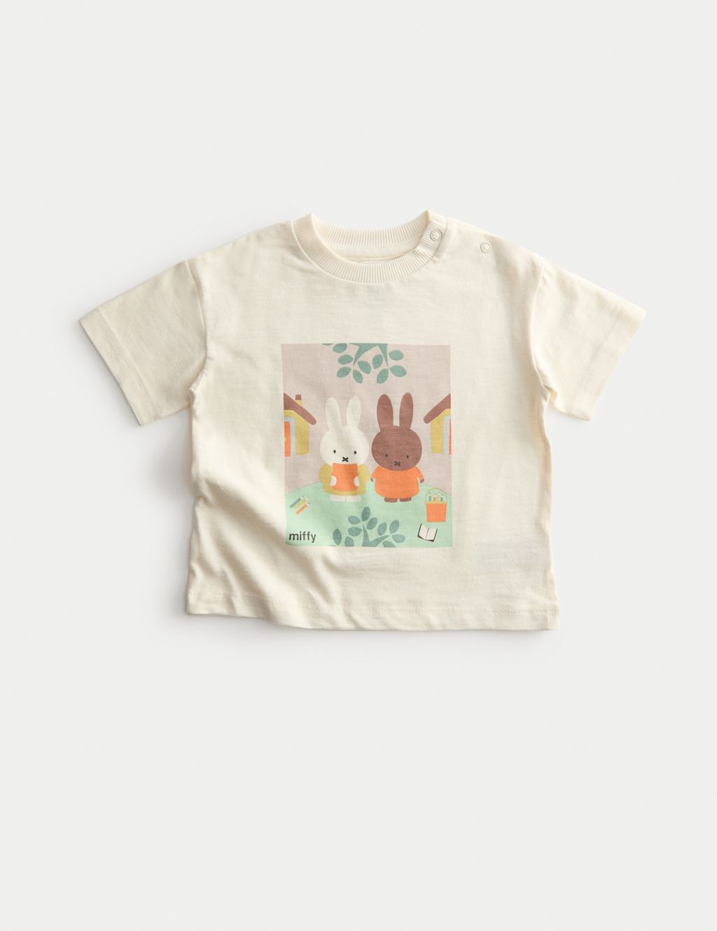 M&S Pure Cotton Miffy™ T-Shirt (0 Mths-3 Yrs) - 18-24 - White, White