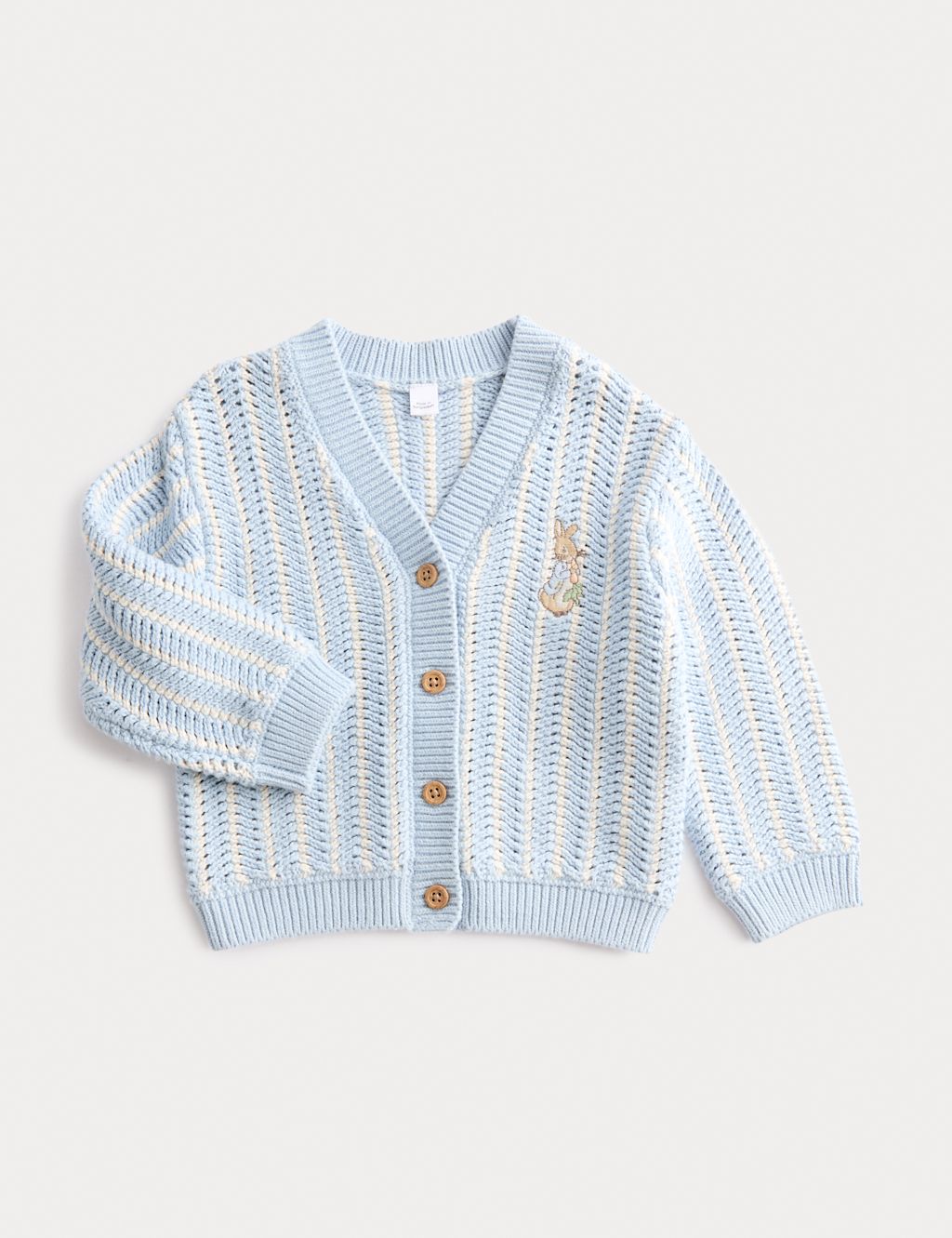 M&S Pure Cotton Peter Rabbit&trade; Cardigan (0-3 Yrs) - 12-18 Months - Blue, Blue