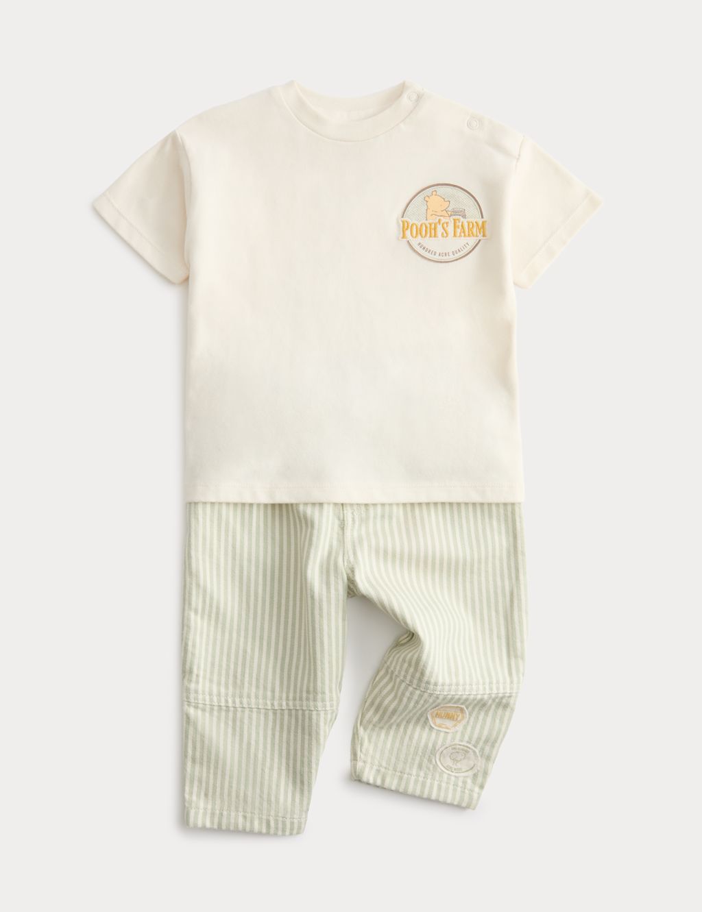 M&S 2pc Pure Cotton Winnie the Pooh&trade; Outfit (0-3 Yrs) - 0-3 Months - Cream Mix, Cream Mix
