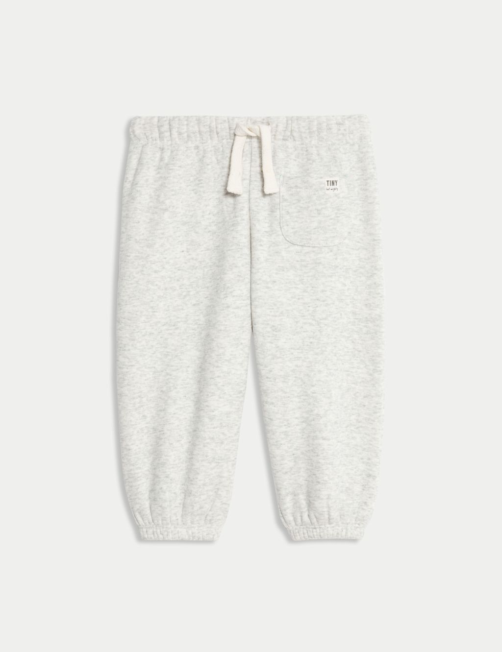 M&S Cotton Blend Fleece Lined Joggers (0-3 Yrs) - 0-3 M - Grey Marl, Grey Marl