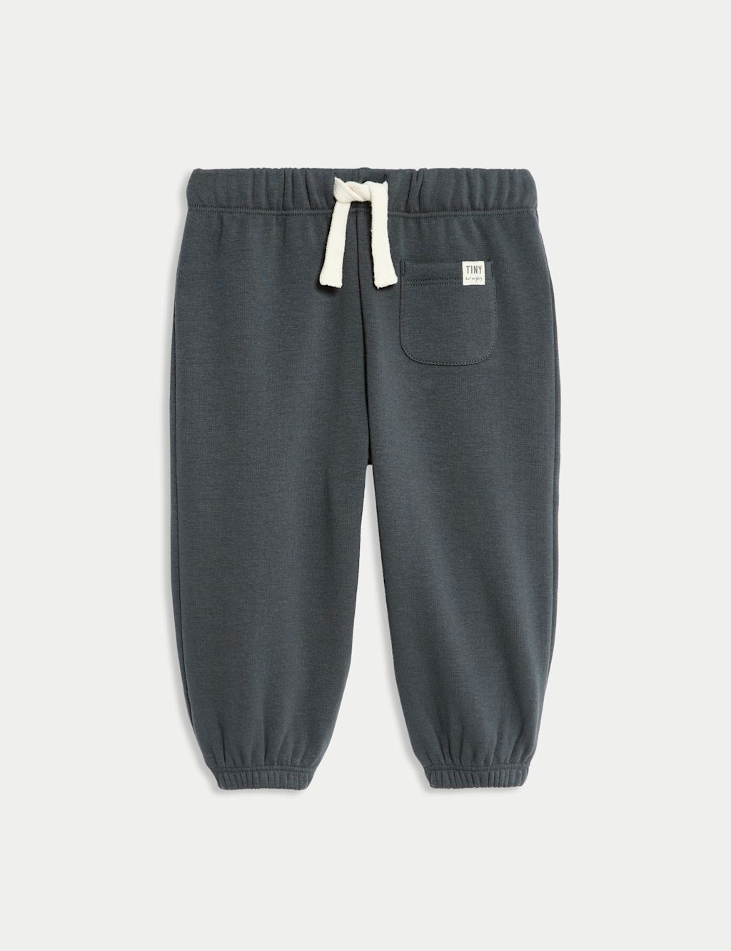 M&S Cotton Blend Fleece Lined Joggers (0-3 Yrs) - 0-3 M - Charcoal, Charcoal