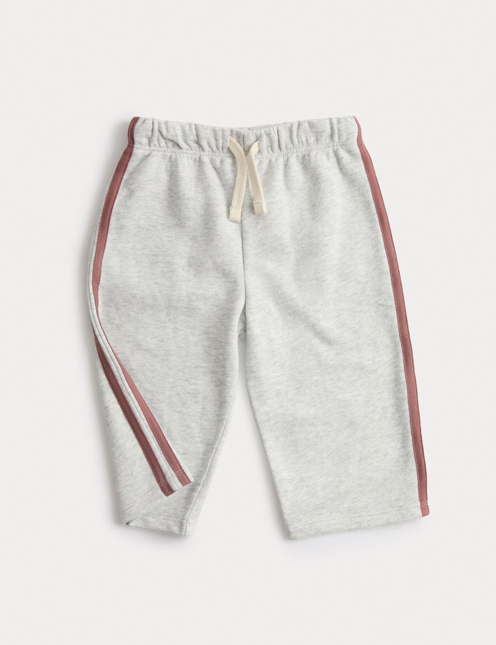 M&S Cotton Rich Wide Leg Striped Joggers (0-3 Yrs) - 5-6 Years - Grey Mix, Grey Mix