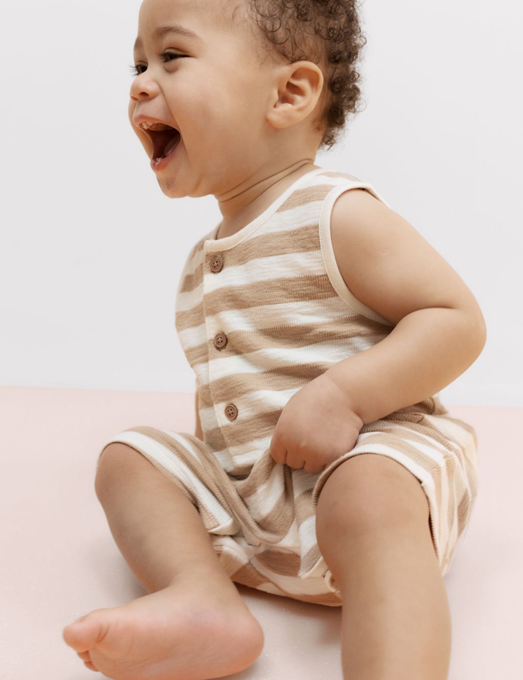 M&S Pure Cotton Striped Romper (0-3 Years) - 2-3 Years - Multi, Multi