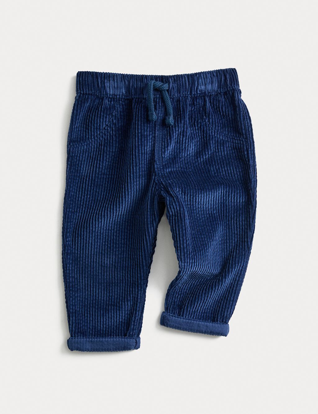 M&S Pure Cotton Cord Trousers (0-3 Yrs) - 0-3 M - Navy, Navy