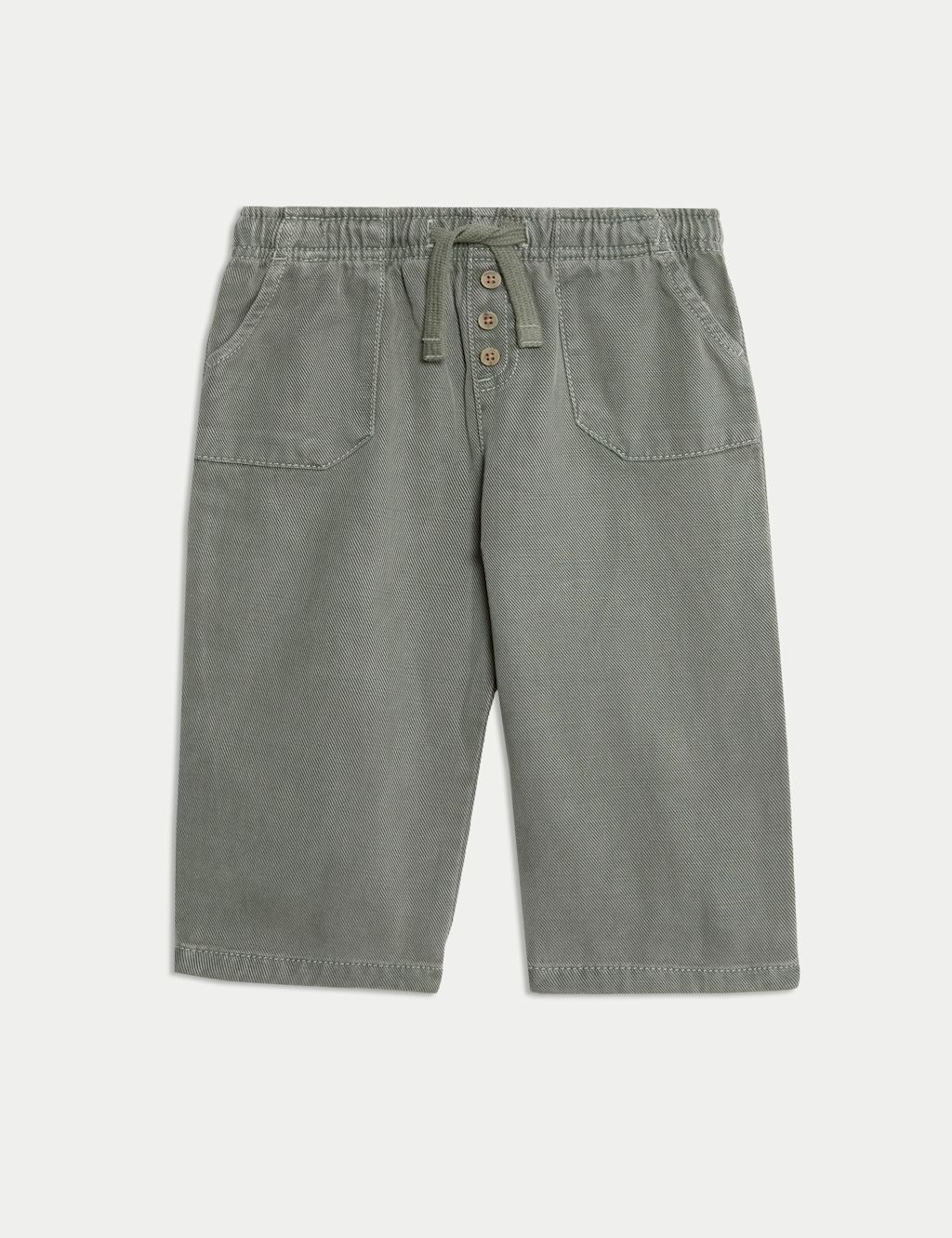 M&S Cotton Blend Plain Trousers (0-6 Yrs) - 3-4Y - Khaki, Khaki